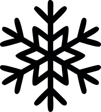 Snowflake icon for winter, cold weather and seasonal climate symbol