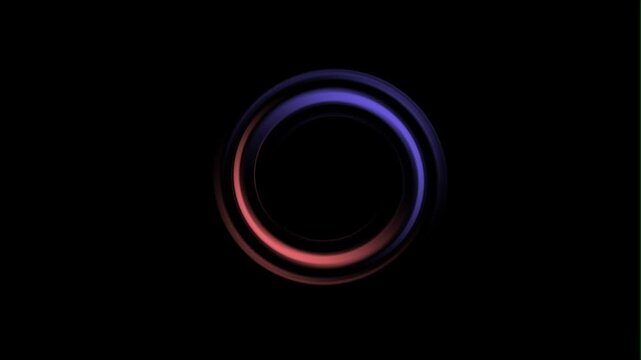 Swirling vortex of bright light trails of two colors on a dark background. Big data, block chain and digital technology concept. Template with free copy space for text. Conte intro.