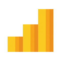 Fototapeta premium Minimalist yellow and orange bar chart showing upward growth