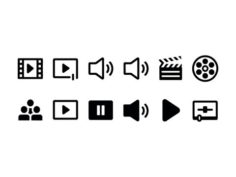 Video icon set. Cinema and movie symbol. Vector illustration.

