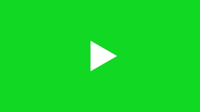 Clicking play and stop button with alpha channel.When you press the button, play music glowing play button on green background.