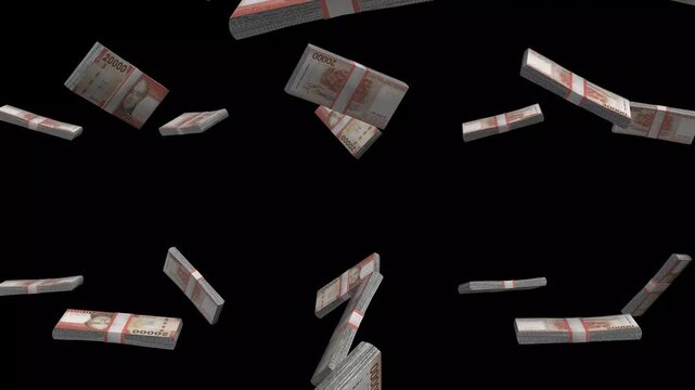 Chile Money, Chilean Peso Banknotes Falling On Black Background, CLP Currency Stacks Dark Cinematic, 4K
