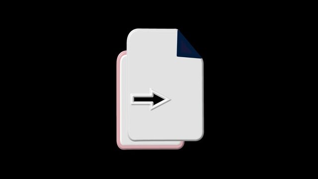 Minimalist document transfer animation, digital file export symbol for UI UX and business software interface 4k video.