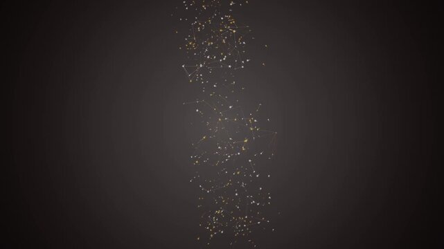 Golden and silver stars floating in a circular constellation formation for festive holiday celebration events