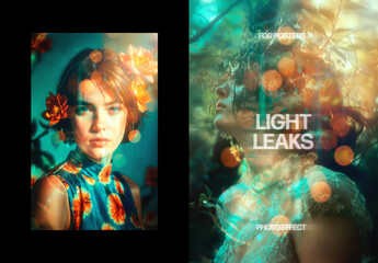 Vertical Light Leaks Photo Effect For Poster And Print Design