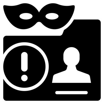 mask cheat personal data information folder hack solid glyph icon