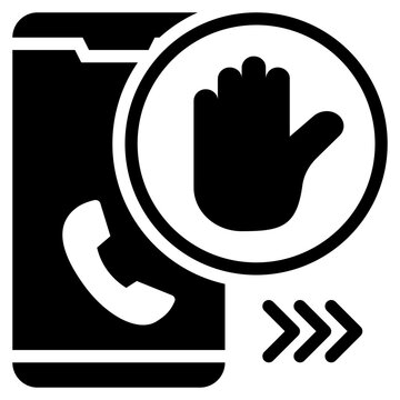 not receive scammer phone number solid glyph icon