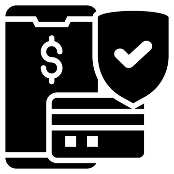 online money activity transaction protection solid glyph icon