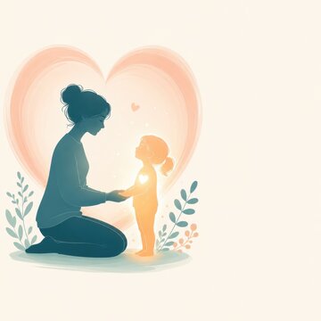 Inner child healing concept adult and child silhouettes flat vector