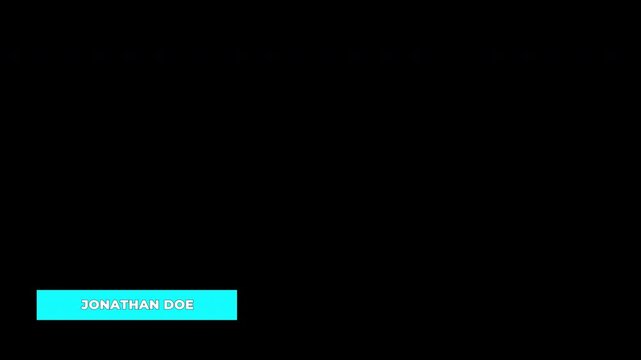 Cyber Electric Blue Clean Box Lower Third with Alpha Channel