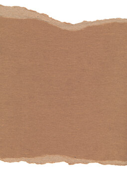 Torn brown paper texture with rough edges and transparent background