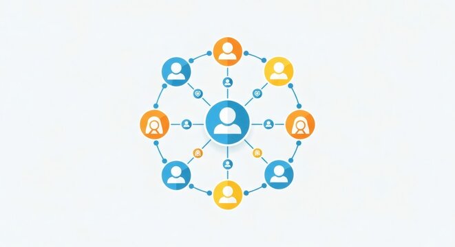 Social Network Community Circle Icon Team Collaboration Concept