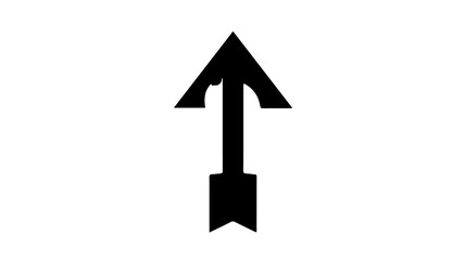 Fototapeta premium Bold black upward arrow icon symbolizing progress, growth, and direction, a simple graphic element for business and marketing