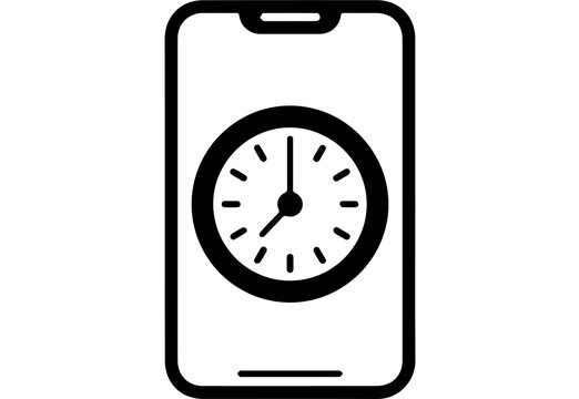 Modern smartphone displaying a classic analog clock face, representing time management, scheduling, and digital connectivity seamlessly
