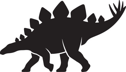 Stegosaurus dinosaur silhouette for paleontological education and ancient prehistoric wildlife graphics. © Sheplob