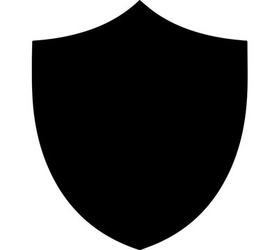 A sleek, modern black shield icon, symbolizing protection, security, defense, and safety, a strong emblem for various applications