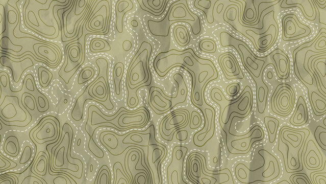 Abstract topographic map texture background with dotted line camouflage pattern