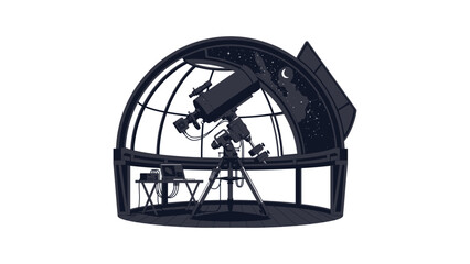 Observatory dome with telescope and control equipment observatory telescope © Rabbi