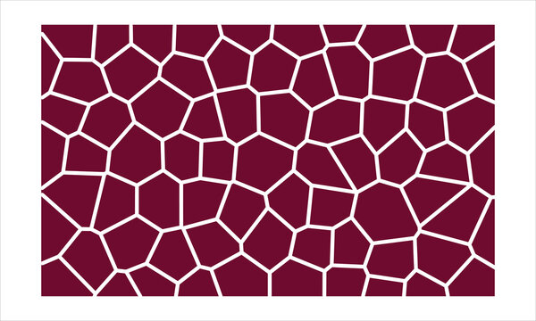 Geometric burgundy red cell pattern background with white lines background geometric burgundy