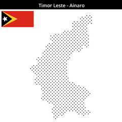 Obraz premium Map of Timor Leste region Ainaro in small sized cross dots