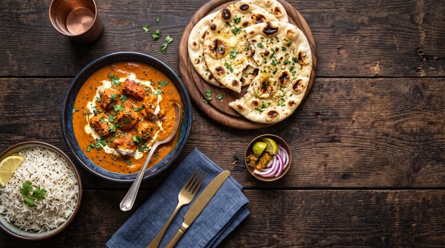 Gastronom&iacute;a india aut&eacute;ntica, ingredientes vibrantes y platos tradicionales con espacio para dise&ntilde;o