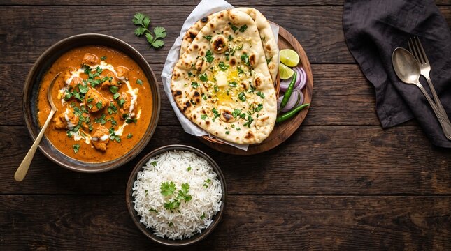 Gastronom&iacute;a india aut&eacute;ntica, ingredientes vibrantes y platos tradicionales con espacio para dise&ntilde;o