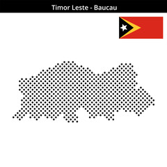 Fototapeta premium Map of Timor Leste region Baucau in medium sized cross dots