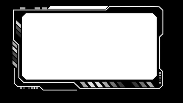 Rectangular Frame Transitions From Rounded To Squared Shape White Outline On Black Background video rectangle border