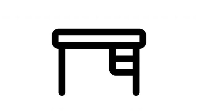 table animated Line Icons Premium 4K, Modern Minimal Outline Motion Graphics Collection