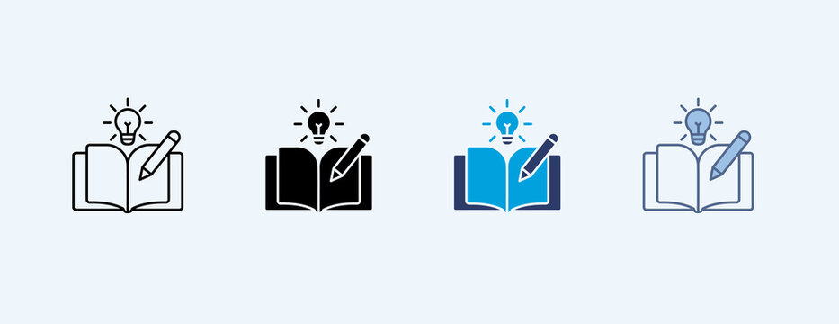 Creative Writing Multiple Icon Set Illustration Vector
