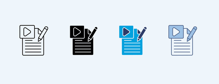 Marketing Script Multiple Icon Set Illustration Vector