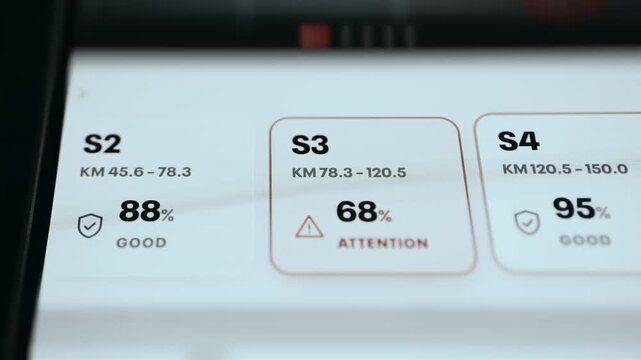 Gas pipeline segment integrity cards with S3 flagged for attention at 68 percent