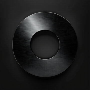 Dark brushed metal ring with reflective texture for industrial design