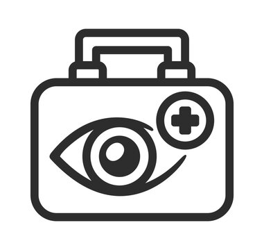 Eye First Aid Kit Line Icon