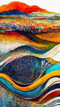 Abstract landscape with eye like shape