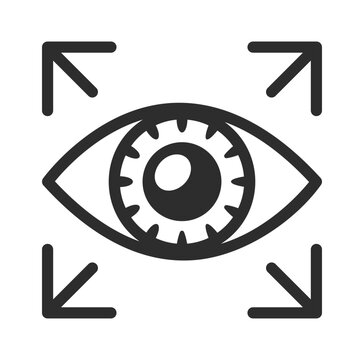 Eye Focus Target With Arrows Line Art