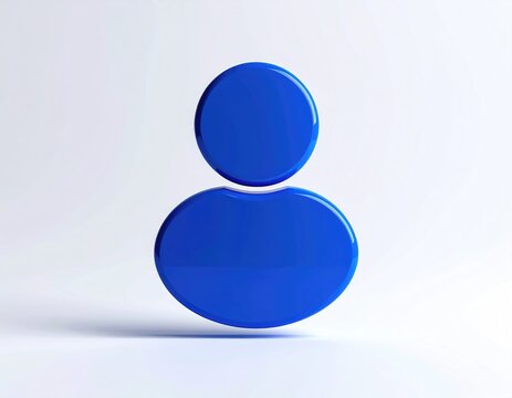 A blue, abstract, human-like silhouette against a light background