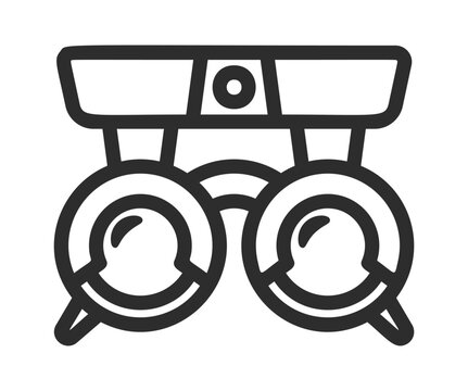 Phoropter Eye Exam Line Icon Symbol