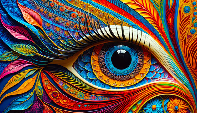 Three dimensional eye in rich color
