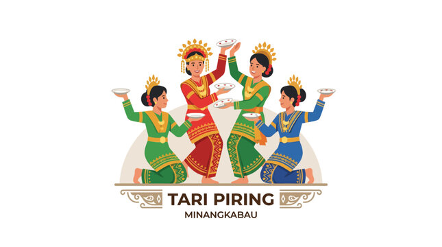 Indonesian Minangkabau Tari Piring Plate Dance Performers