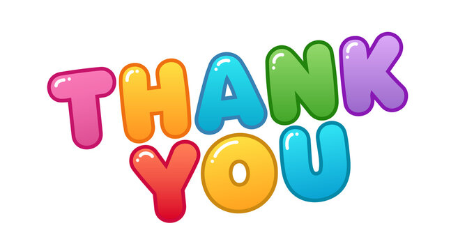 Colorful thank you typography design
