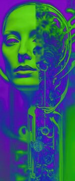 Woman head three dimensional design
