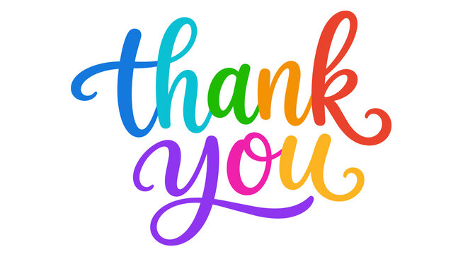 Stunning colorful thank you typography