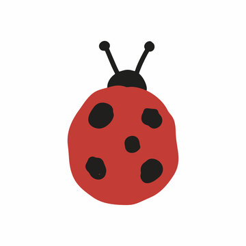 Lumpy Red Ladybug Naive Minimalist Vector