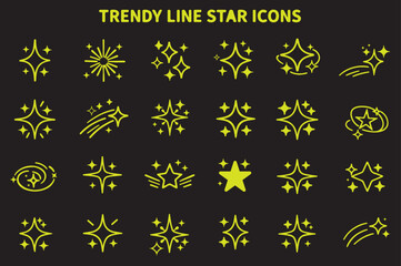 Fototapeta premium AI generate sparkle star icon set. Twinkle stars collection. Shine star icons.Different star shapes.Vector illustration