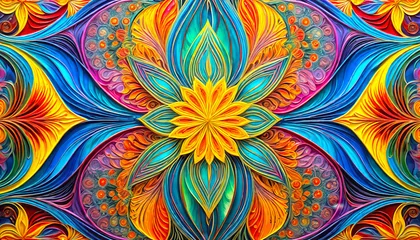 Floral three dimensional artwork vivid hues © rolffimages