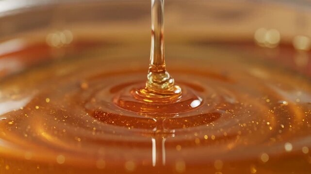 Honey dripping into a bowl at a kitchen table during daytime