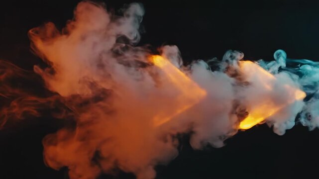 Colorful smoke fills the space in an artistic display during a performance
