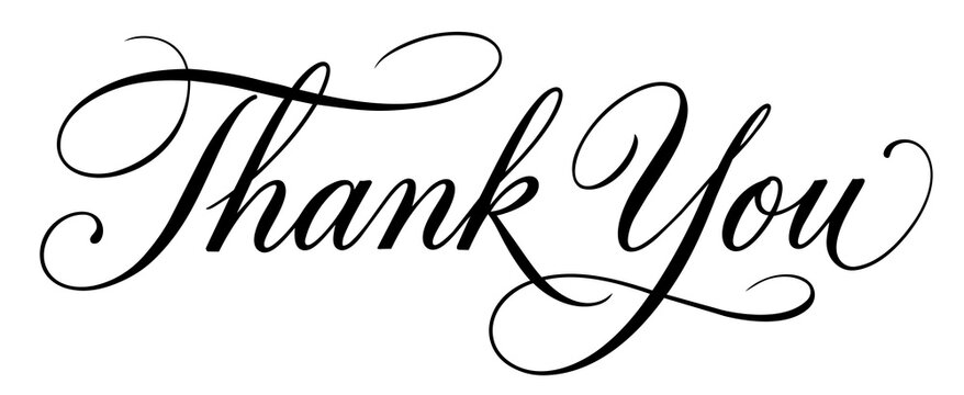 Artistic signature thank you lettering