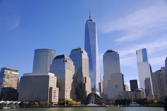 NEW YORK CITY NY UNITED STATES OF AMERICAN10: Lower mahattan and One World Trade Center or Freedom Tower One World Trade Center, also known by its original name, Freedom Tower